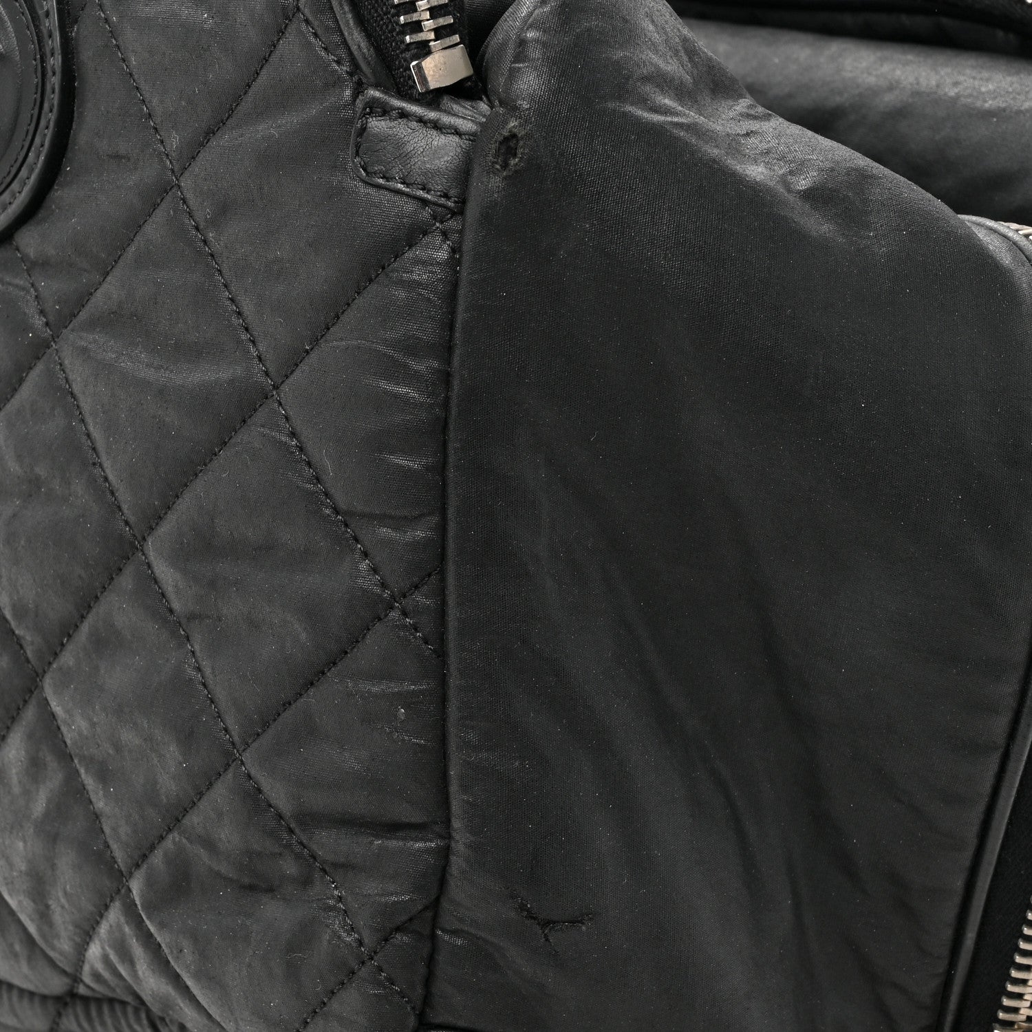 Chanel Nylon Quilted Duffle Trolley Black 14 of 15