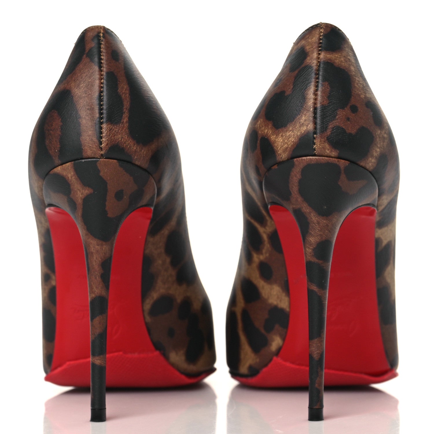 Christian Louboutin Calfskin Leopard Print Kate 100 Pumps 37 Brown 5 of 9