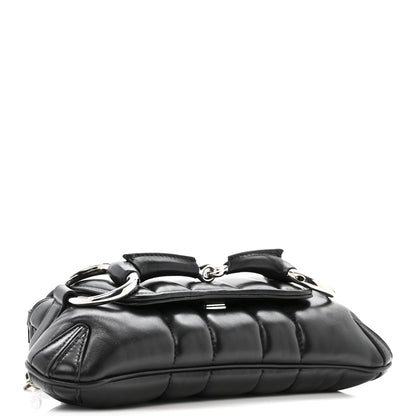 Gucci Nappa Vertical Matelasse Small Maxi Horsebit Chain Shoulder Bag Black 4 of 13