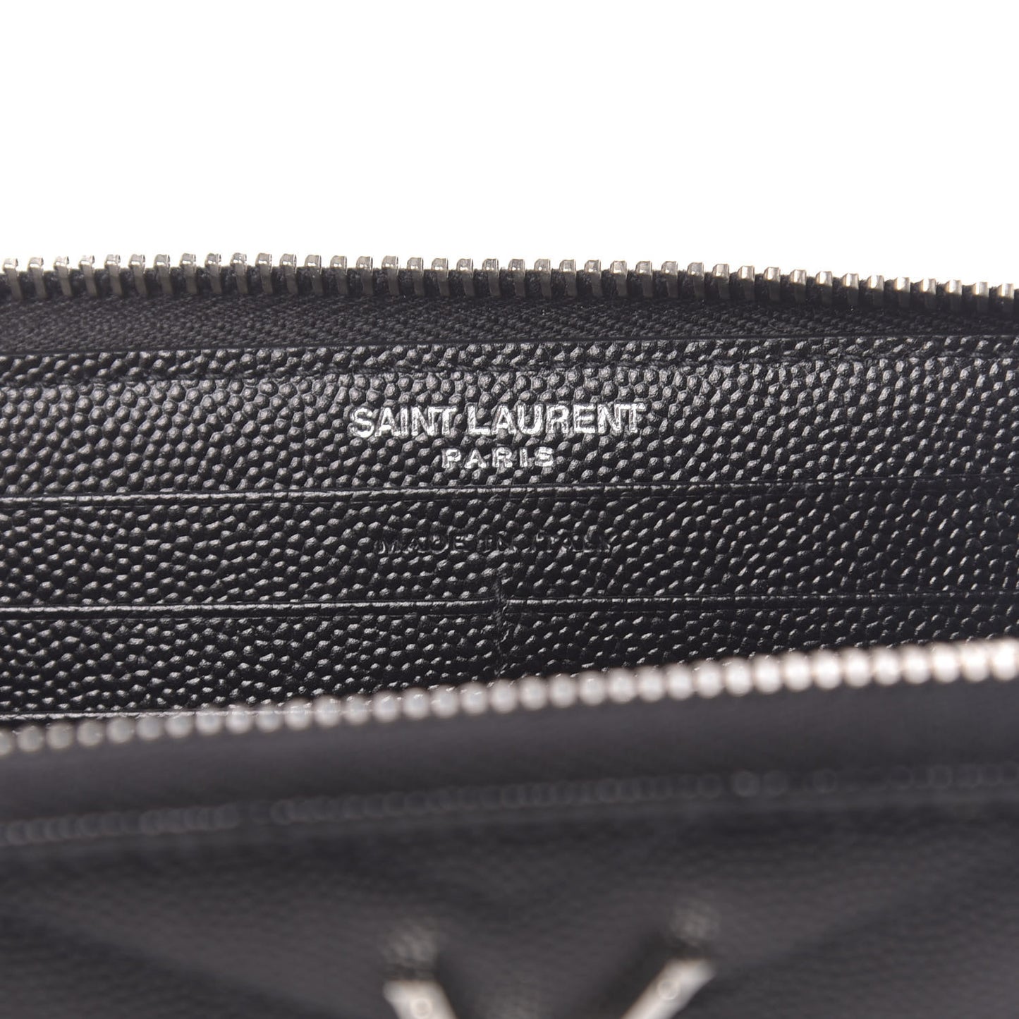 Grain De Poudre Matelasse Chevron Monogram Zip Around Wallet Black