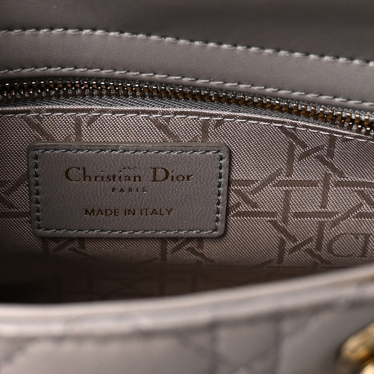 Lambskin Cannage Small My ABCDior Lady Dior Grey