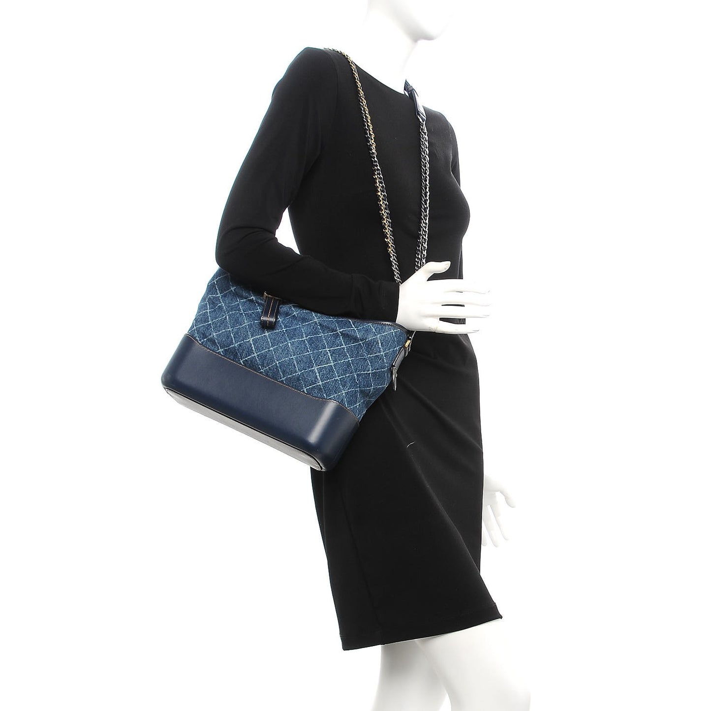 Denim Calfskin Medium Gabrielle Hobo Blue