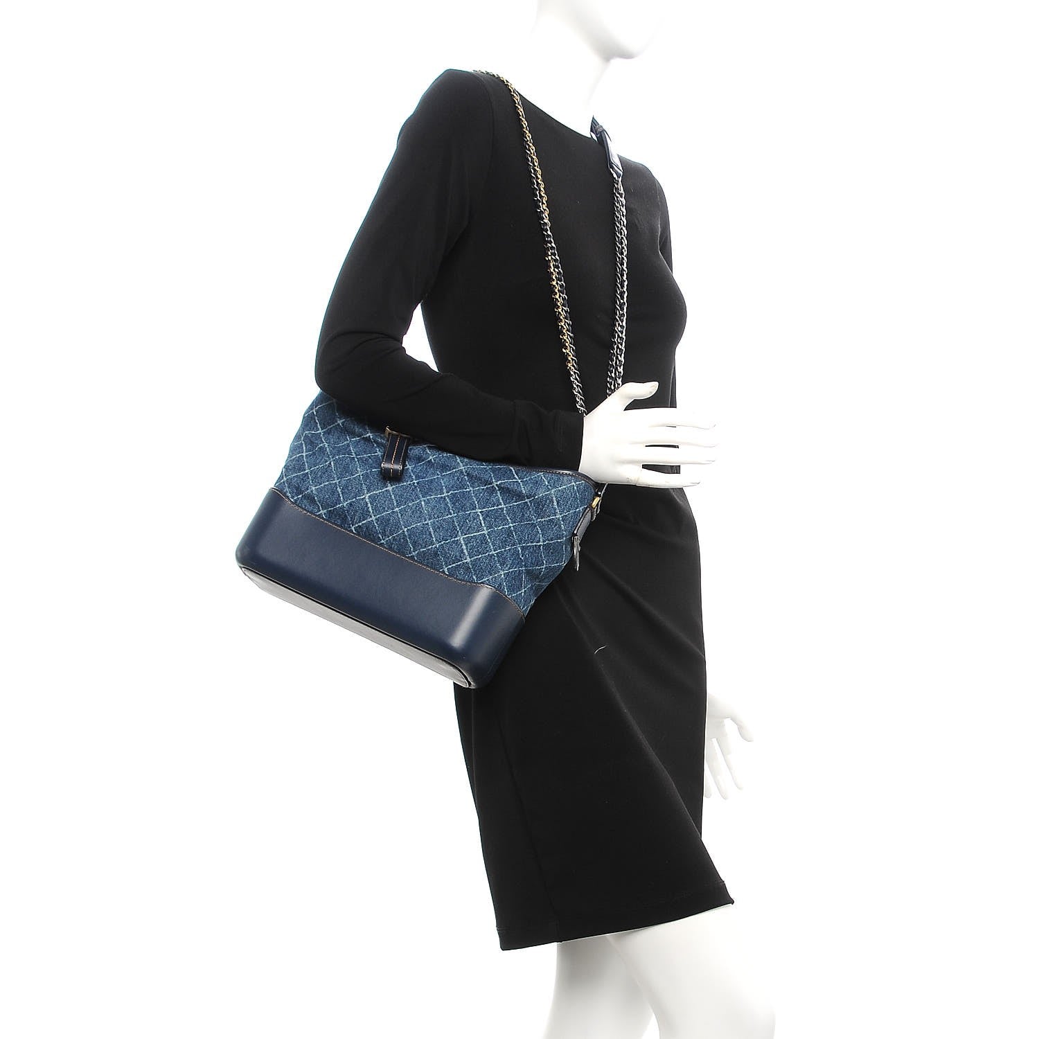 Chanel Denim Calfskin Medium Gabrielle Hobo Blue 2 of 16