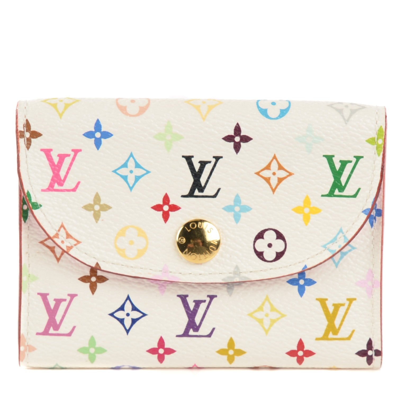 Louis Vuitton Monogram Multicolor Business Card Holder White Litchi 1 of 7