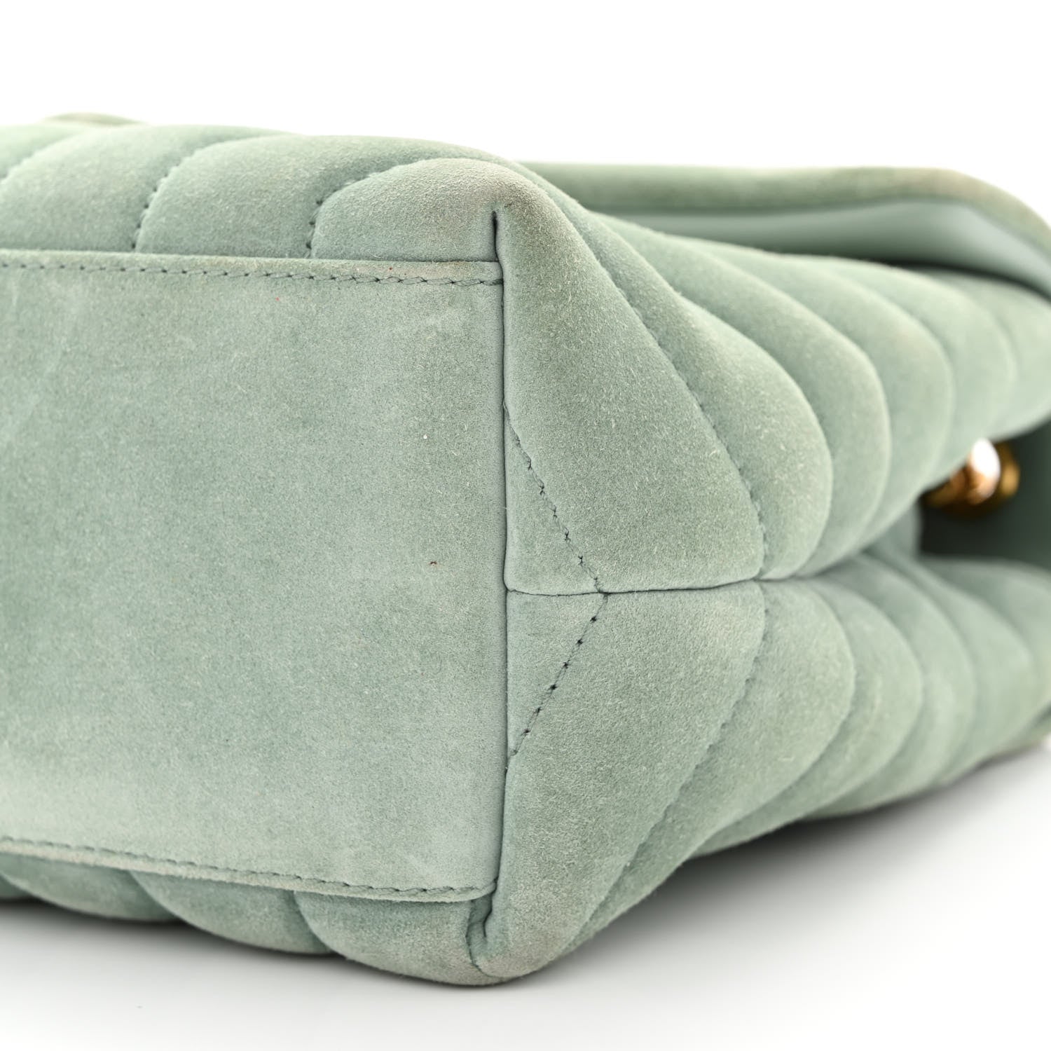Saint Laurent Suede Calfskin Y Quilted Monogram Small Loulou Chain Satchel Vert Opaline 10 of 10
