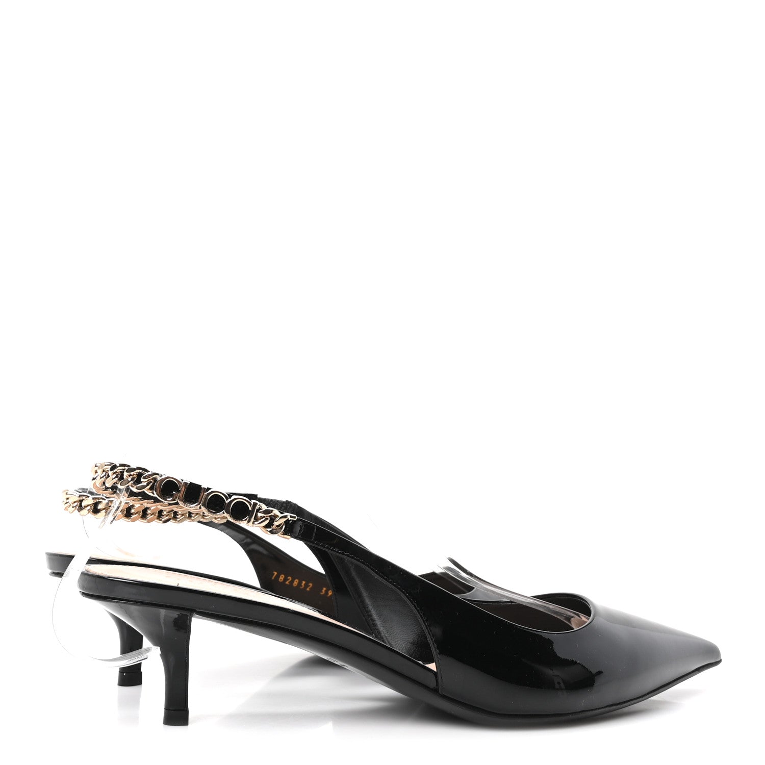 Gucci Patent Signoria 35mm Slingback Pumps 39 Black 5 of 9