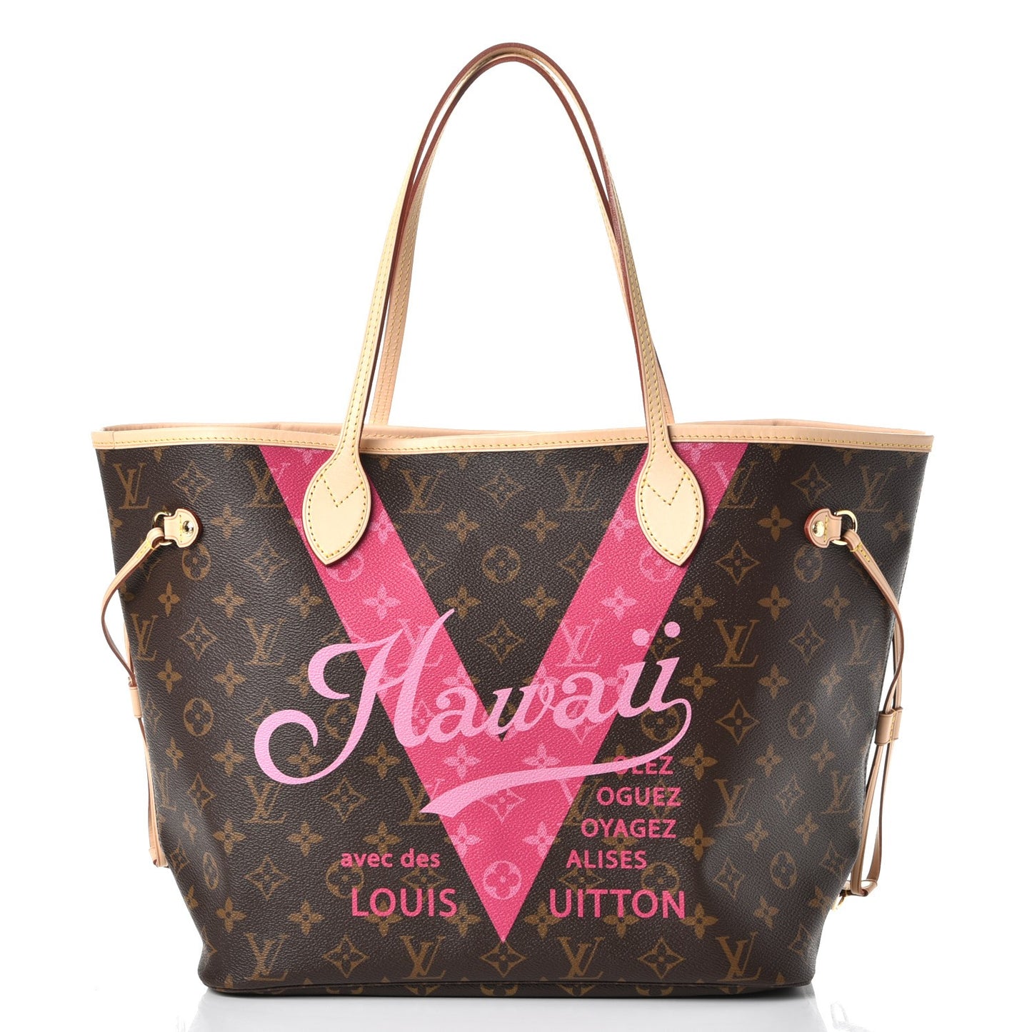 Monogram Hawaii V Neverfull MM Hot Pink