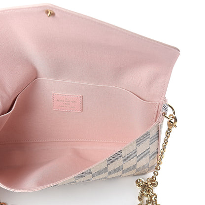 Louis Vuitton Damier Azur Calfskin Pochette Felicie Eau de Rose 5 of 9