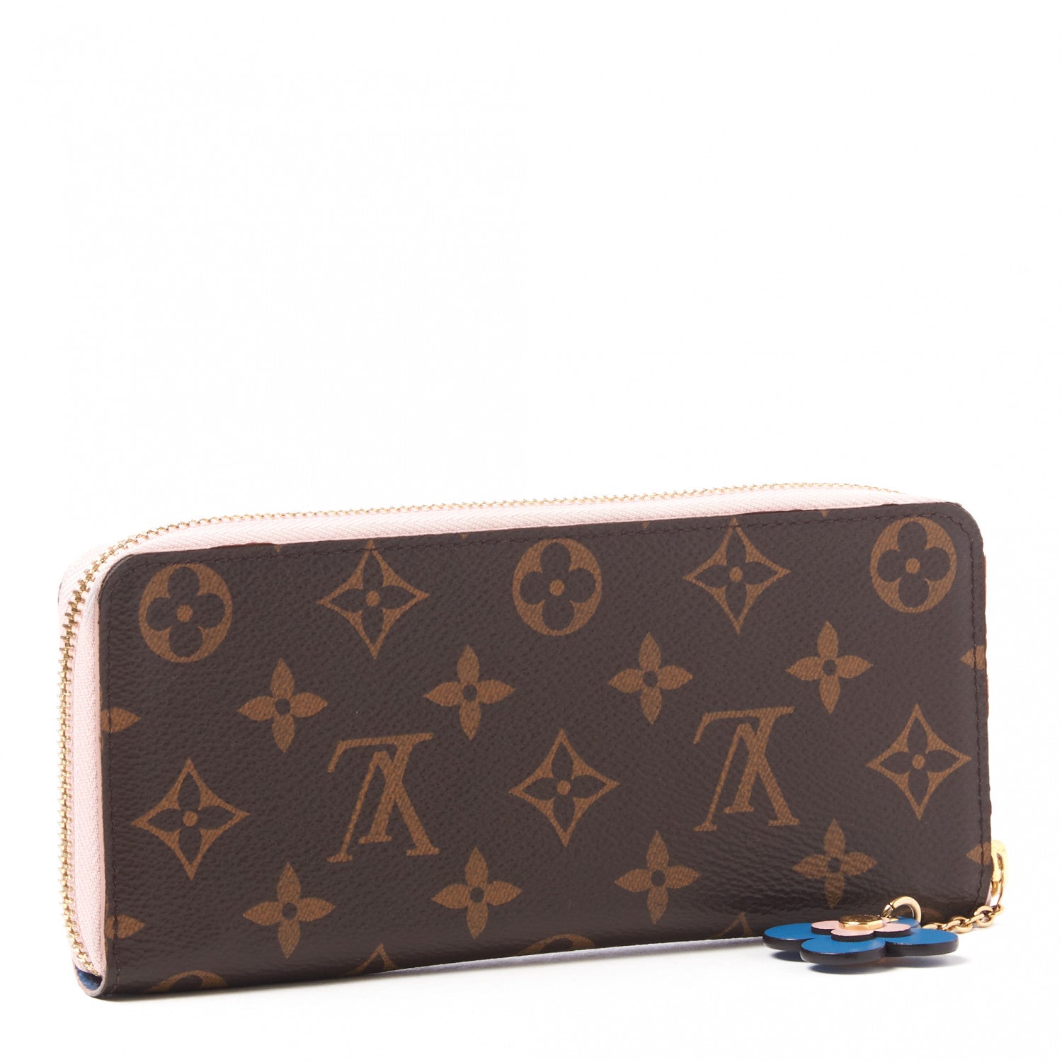 Louis Vuitton Monogram Blooming Flowers Clemence Wallet Rose Ballerine 2 of 8