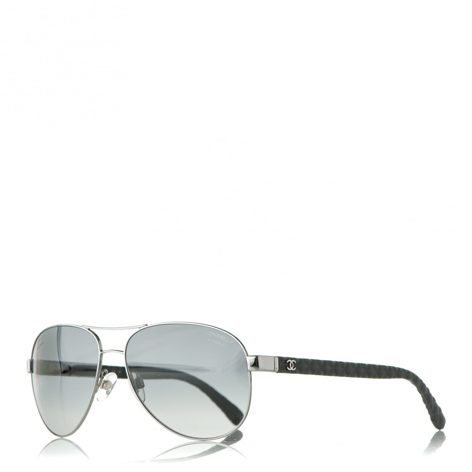 Chanel Polarized Aviator Sunglasses 4204-Q Black 1 of 9