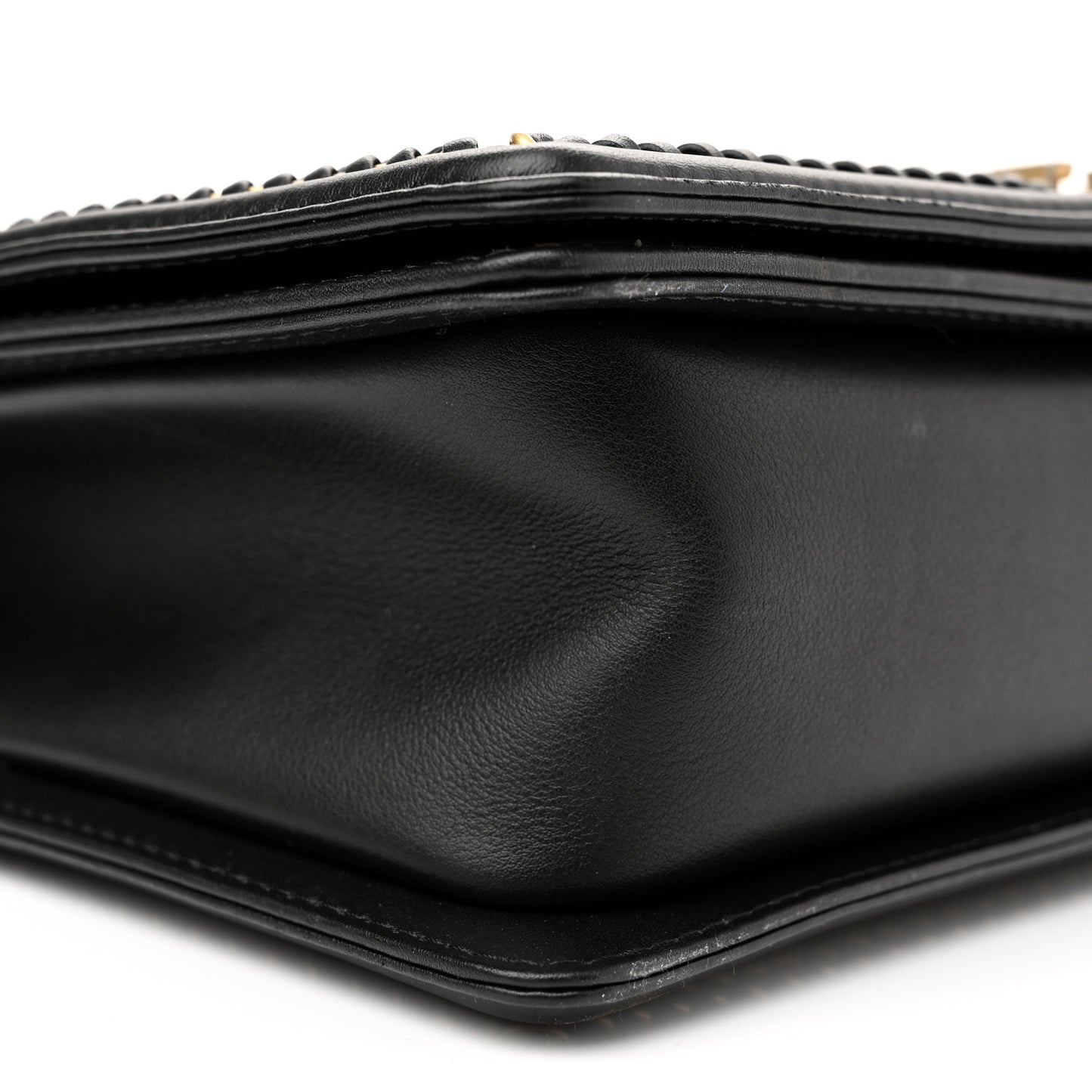 Calfskin Quilted New Medium Boy Top Handle Flap Black