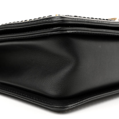 Chanel Calfskin Quilted New Medium Boy Top Handle Flap Black 9 of 12