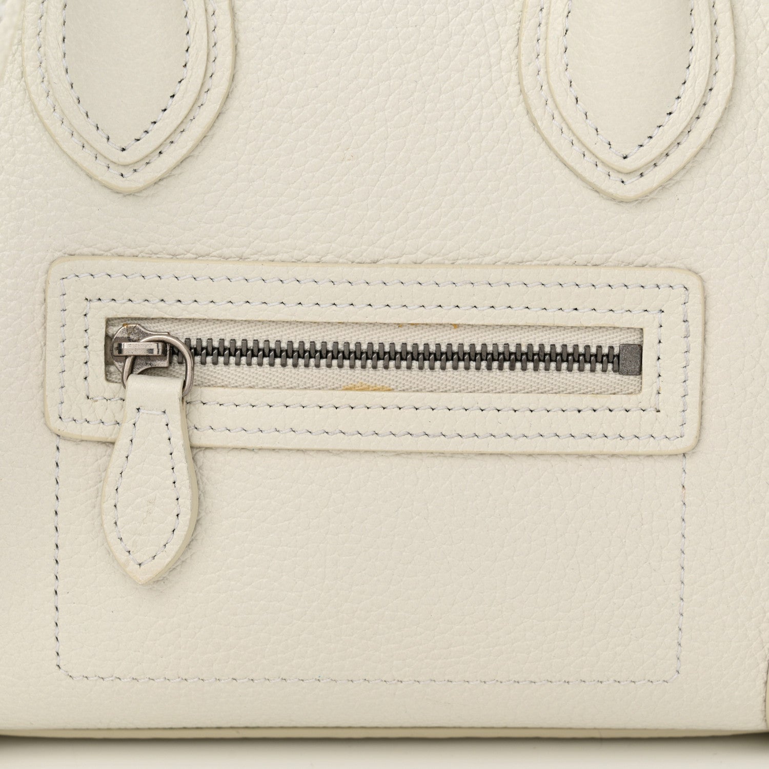 Celine Drummed Calfskin Nano Luggage White 14 of 15