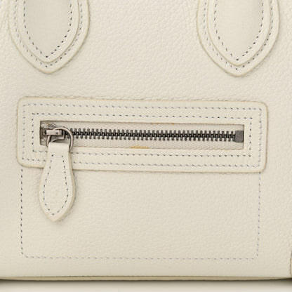 Celine Drummed Calfskin Nano Luggage White 14 of 15