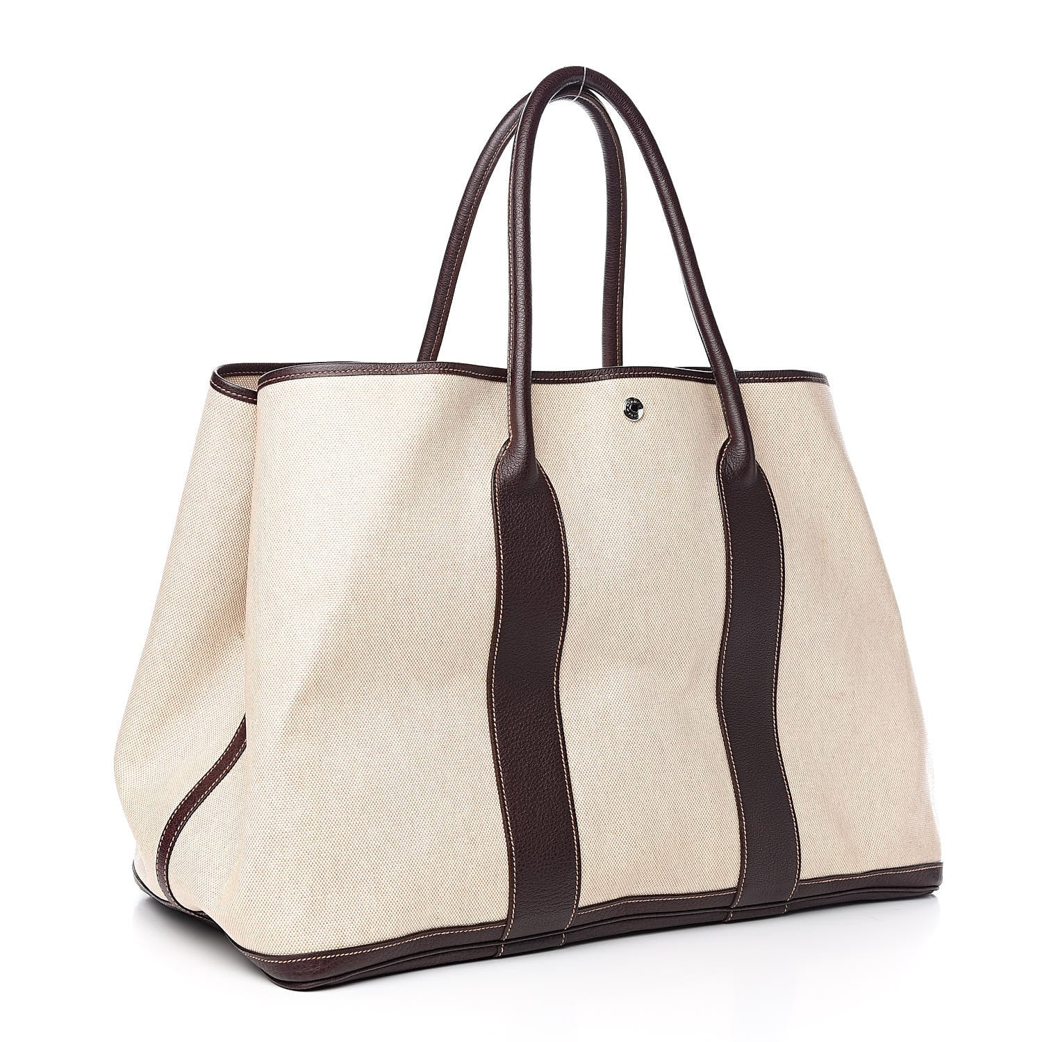 Hermes Toile Buffle Gala Garden Party Tote 49 GM Marron Fonce 3 of 15