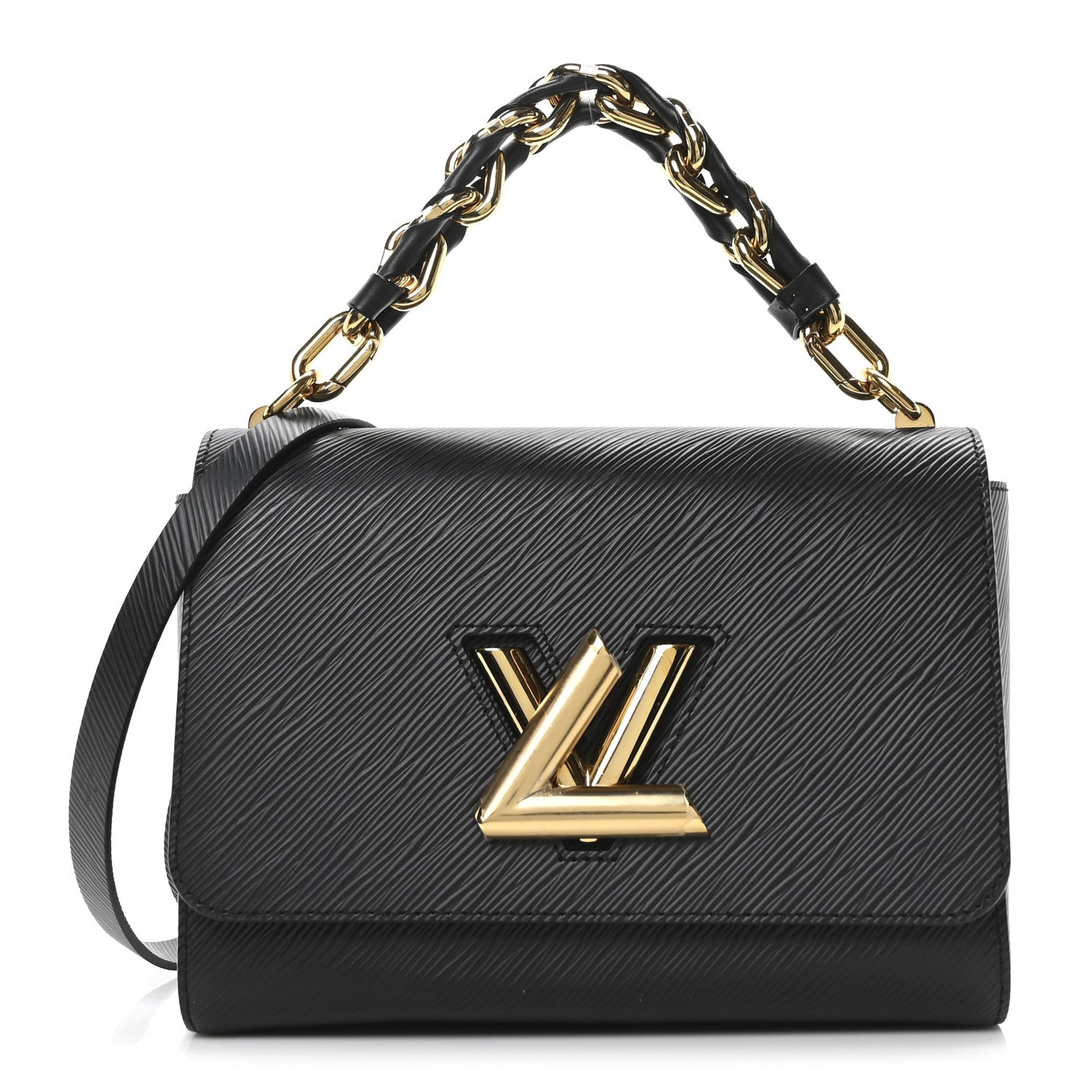 Louis Vuitton Epi Twist Braided Strap Shoulder Bag MM Black 1 of 10