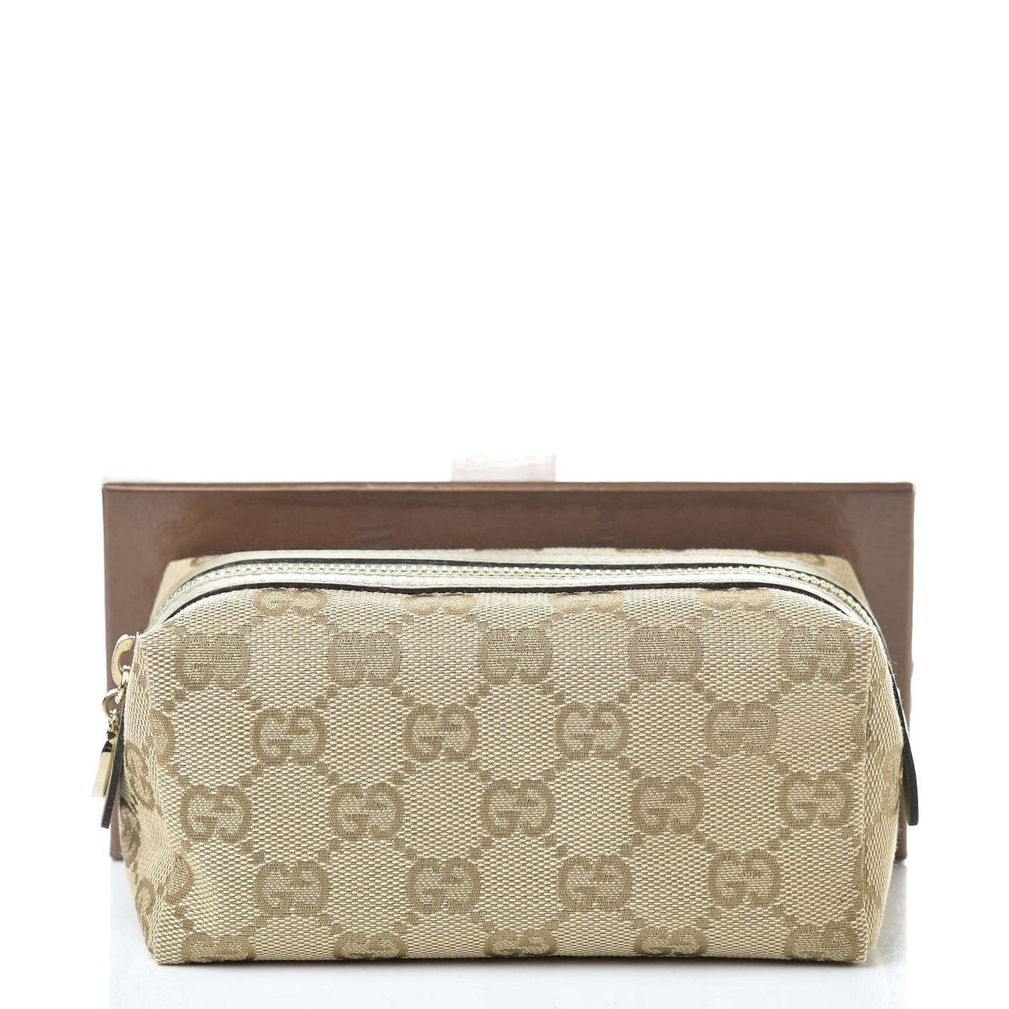 Monogram Small Cosmetic Case Metallic Green