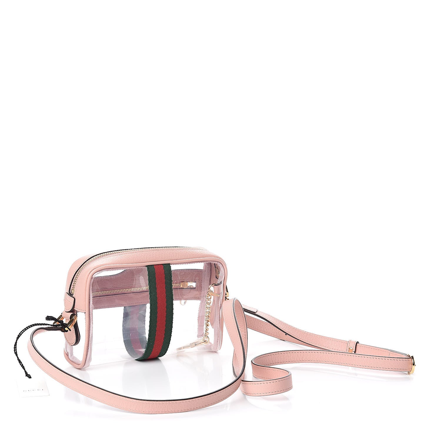 Gucci Vinyl Web Mini Ophidia Transparent Shoulder Bag Perfect Pink 3 of 8