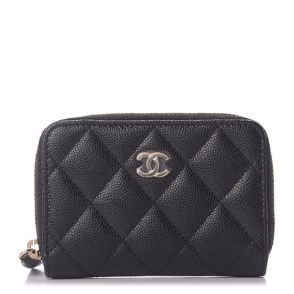 Chanel Caviar Quilted Zip Coin Purse Black 1 of 10