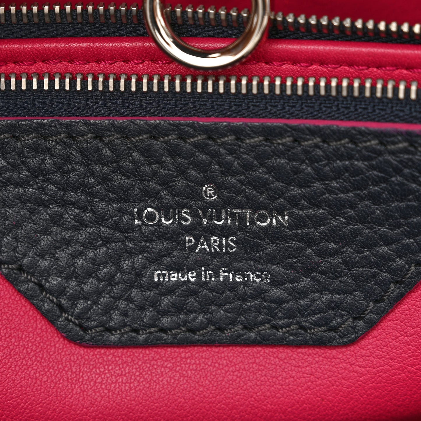 Taurillon Capucines MM Black Fuchsia