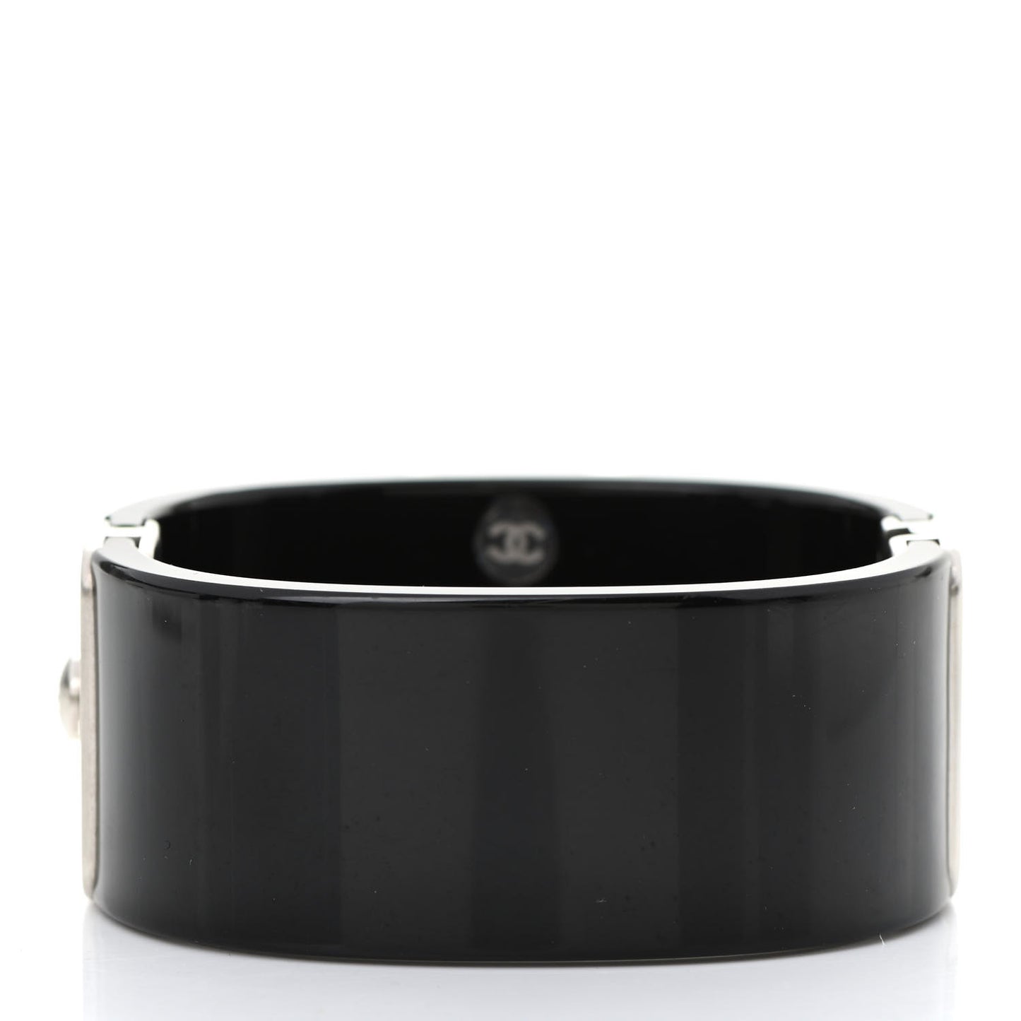 Resin Pearl Crystal CC Cuff Black