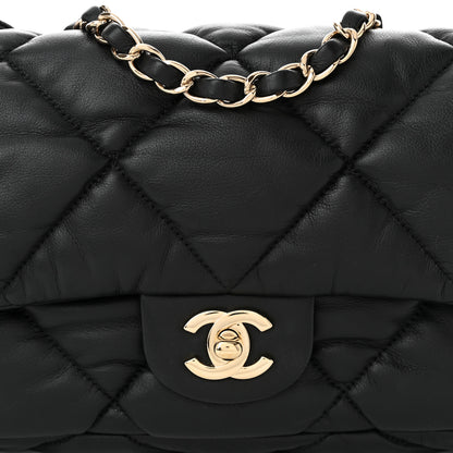 Chanel Calfskin Quilted Medium Bubbly Flap Black 8 of 10