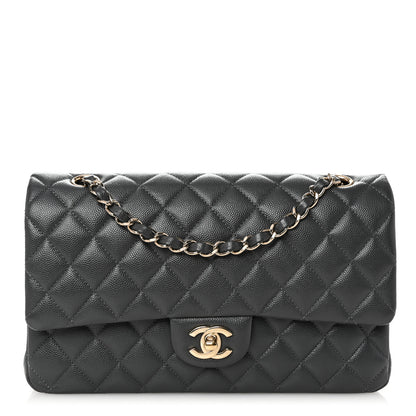 Chanel Caviar Quilted Medium Double Flap Dark Grey 1 of 10