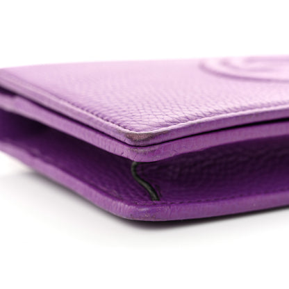 Gucci Pebbled Calfskin Soho Wallet On Chain Shine Purple 8 of 13