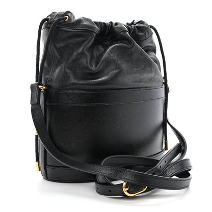 Gucci Azalea Sakai Calfskin Horsebit 1955 Drawstring Bucket Bag Black 3 of 11