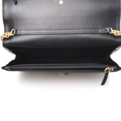 Chanel Calfskin Crocodile Embossed Graffiti 2.55 Cocodile Reissue Wallet On Chain WOC Black Gold 5 of 22