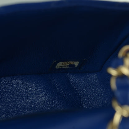 Chanel Lambskin Quilted Mini Rectangular Flap Dark Blue 7 of 7