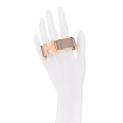 Hermes Enamel Wide Clic Clac H Bracelet GM Marron Glace 2 of 6