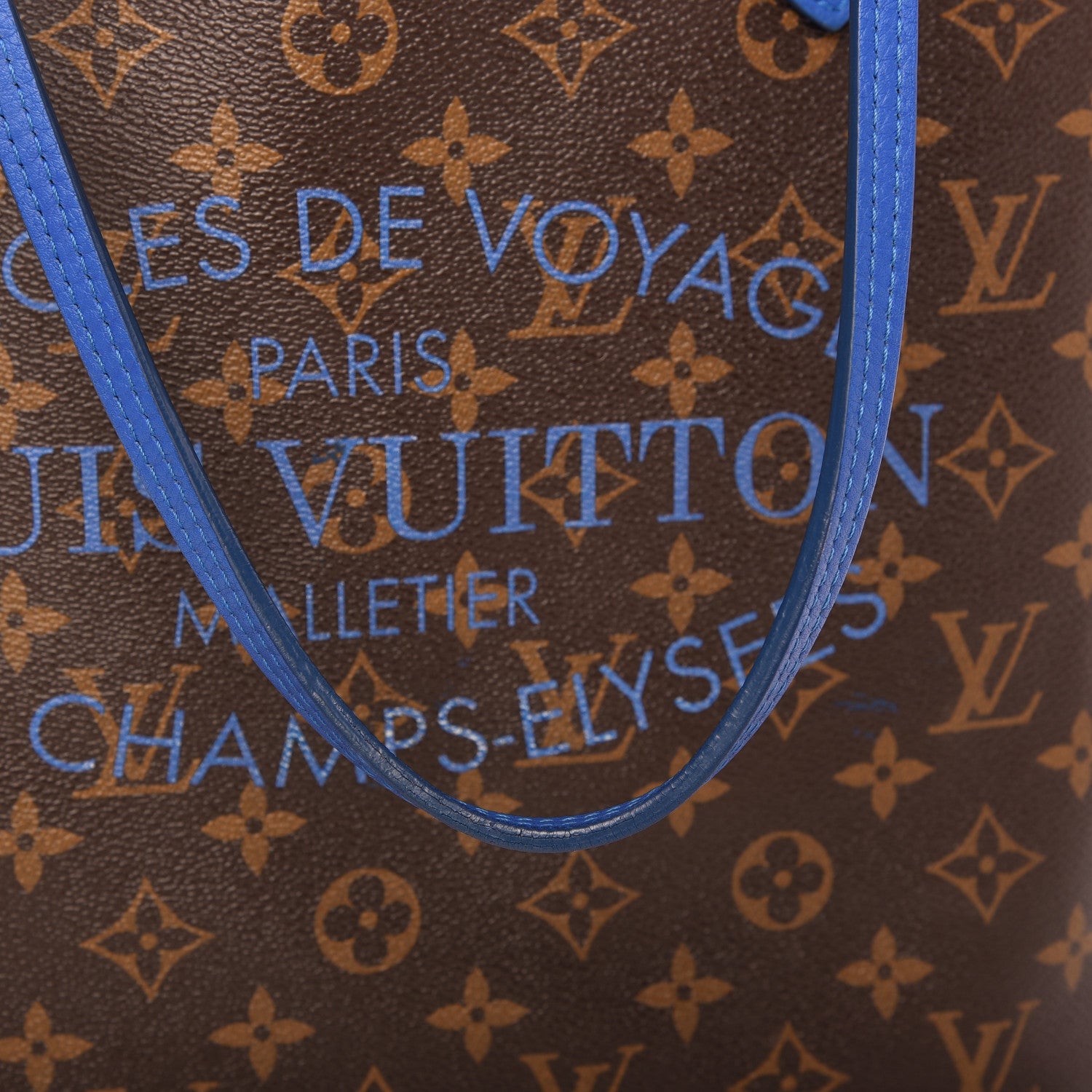Louis Vuitton Monogram Articles de Voyage Ikat Neverfull MM Grand Blue 10 of 14