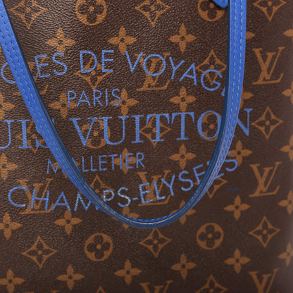 Louis Vuitton Monogram Articles de Voyage Ikat Neverfull MM Grand Blue 10 of 14