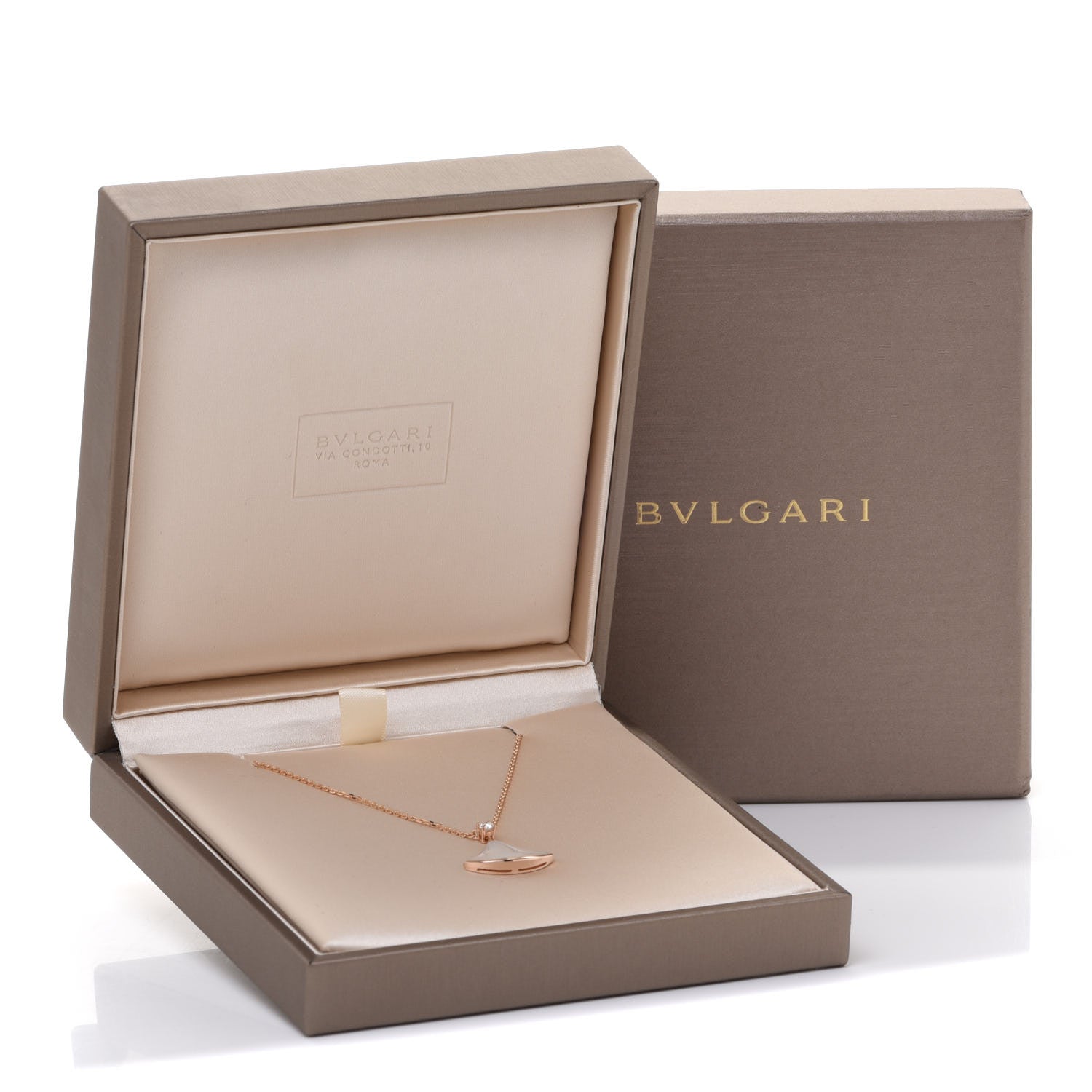 Bulgari 18K Rose Gold Diamond Mother of Pearl Divas' Dream Pendant Necklace 7 of 7