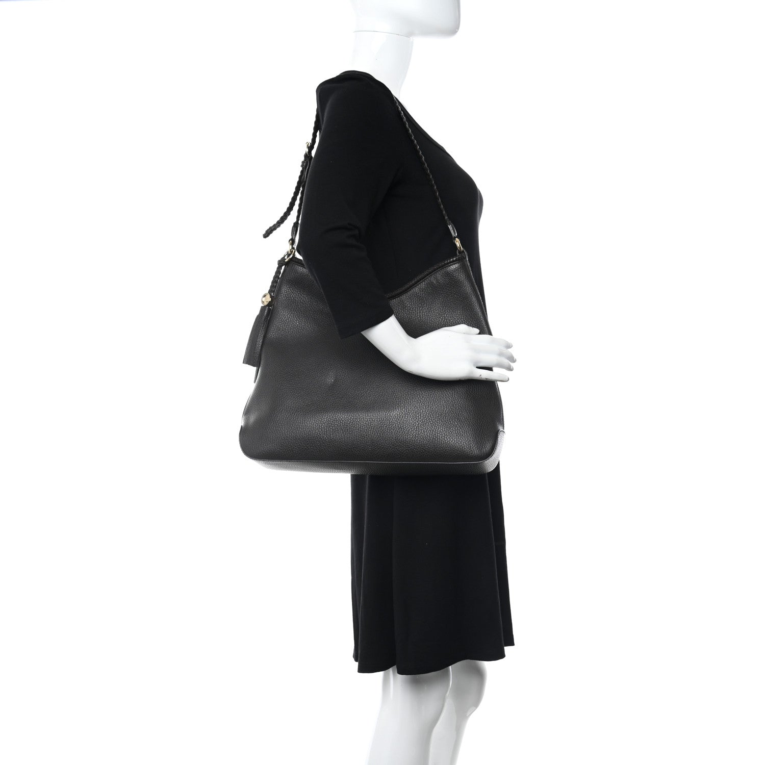 Gucci Pebbled Calfskin Medium Marrakech Hobo Dark Brown 2 of 10
