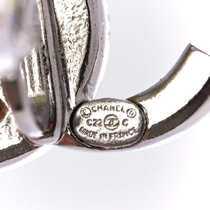 Chanel Crystal CC Clip On Earrings Silver 3 of 5
