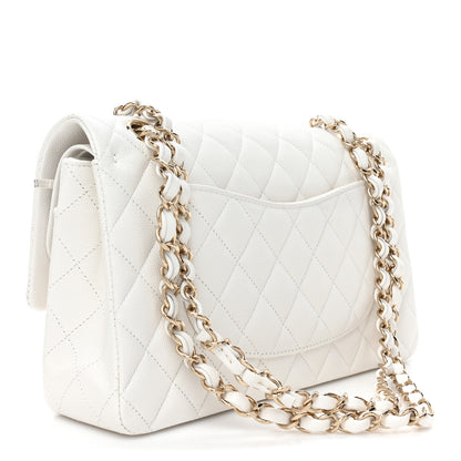 Chanel Caviar Quilted Medium Double Flap White 3 of 11