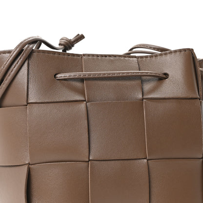 Bottega Veneta Nappa Maxi Intrecciato Small Cassette Bucket Bag Dark Taupe 6 of 8