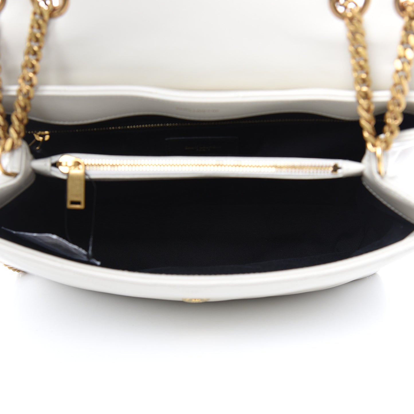 Calfskin Y Quilted Monogram Medium Loulou Chain Satchel Crema Soft