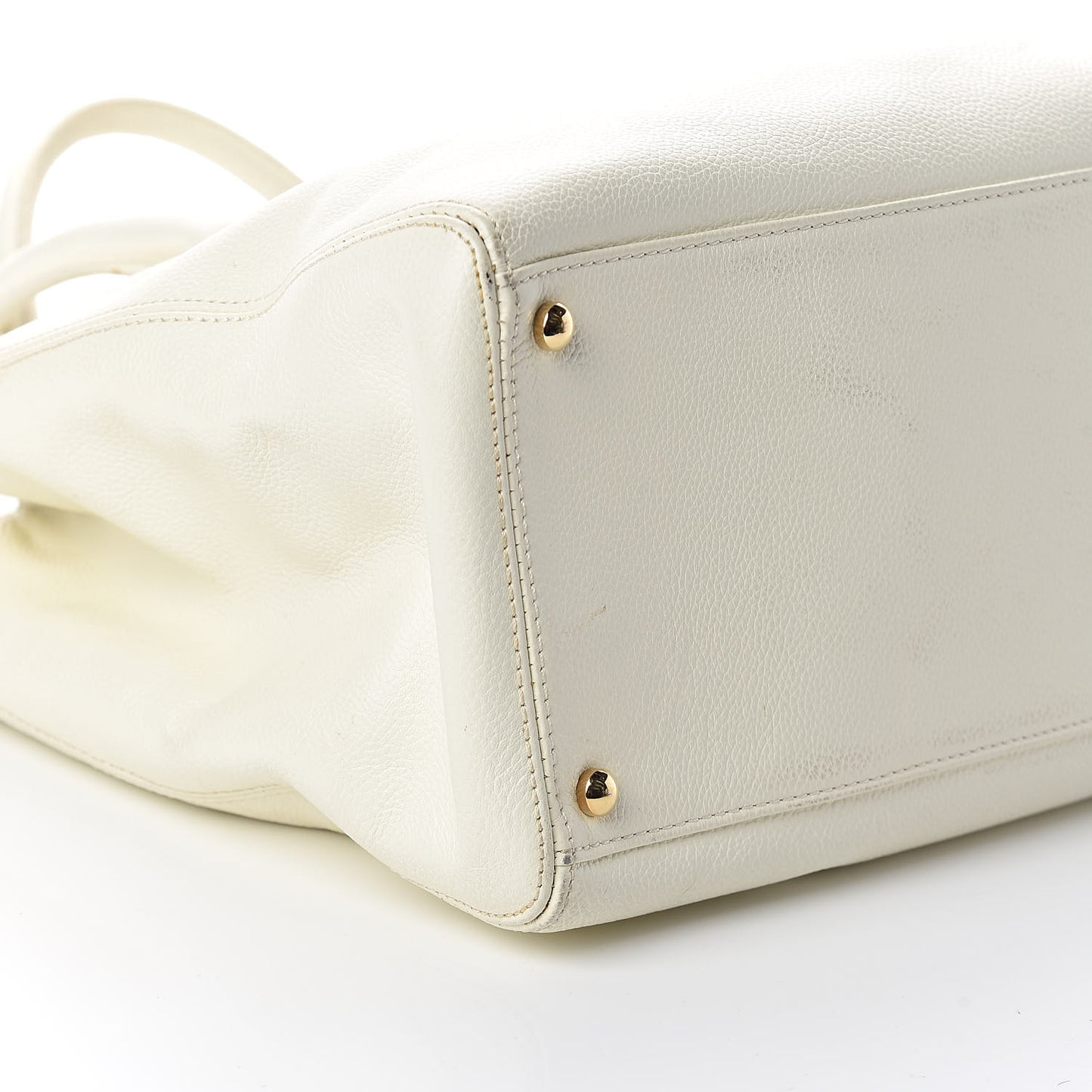 Calfskin Cerf Executive Shopper Tote White