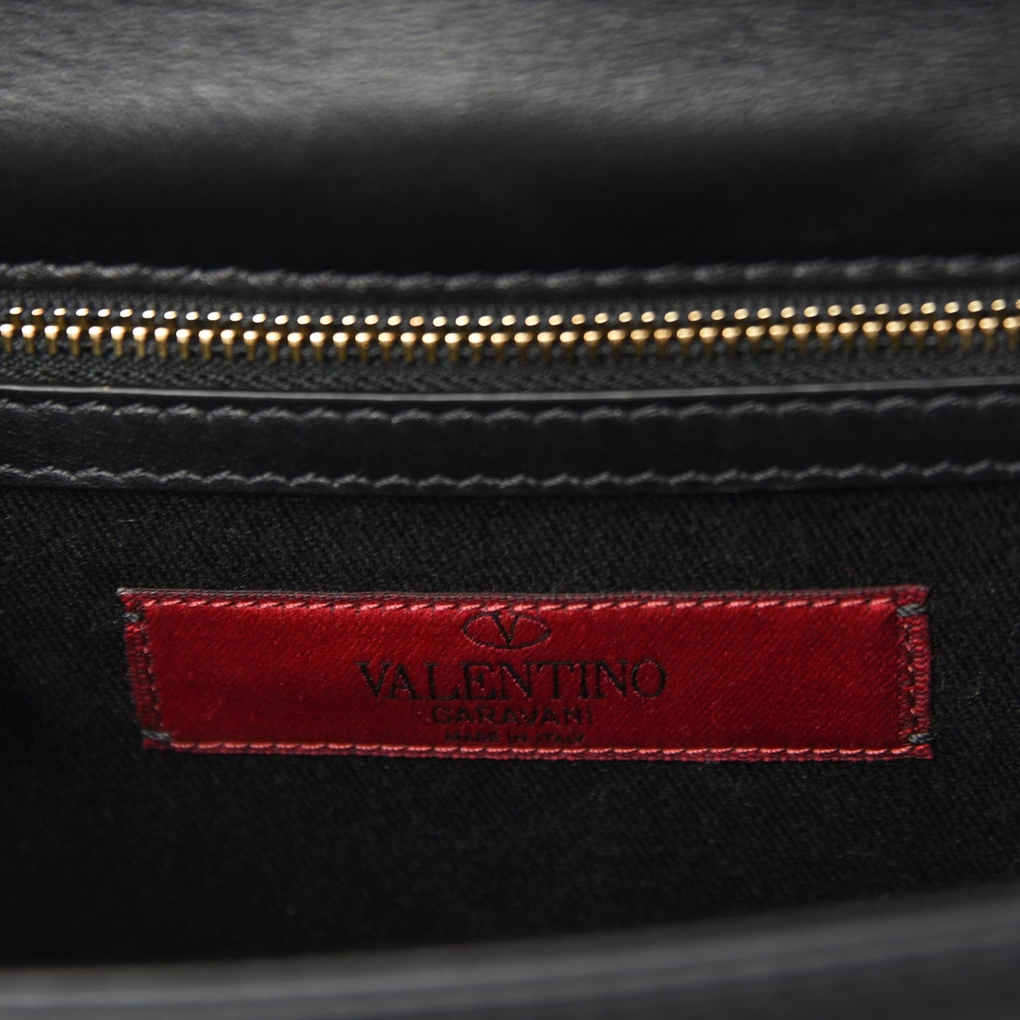 Vitello Small Glam Lock Rockstud Flap Black