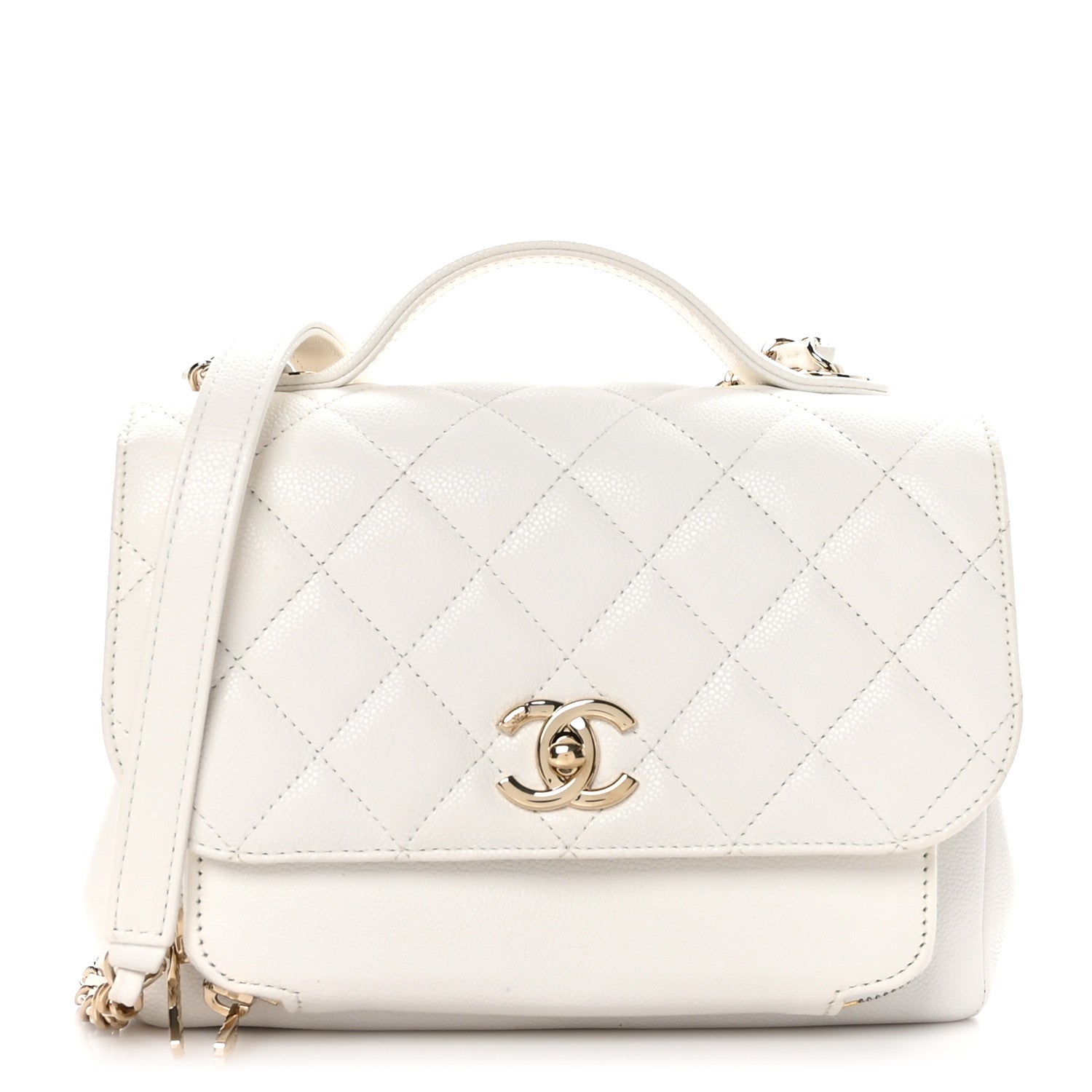 Chanel Caviar Quilted Medium Business Affinity Flap White 1 of 10