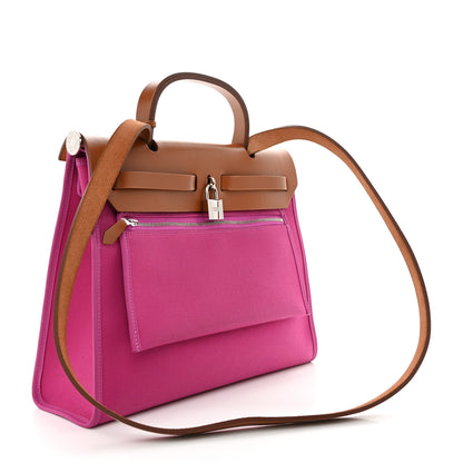 Hermes Vache Hunter Toile Herbag Zip 31 PM Magnolia Fauve 5 of 16