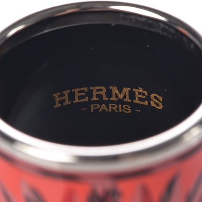 Hermes Enamel Palladium Plated Brazil Scarf Ring 3 of 4