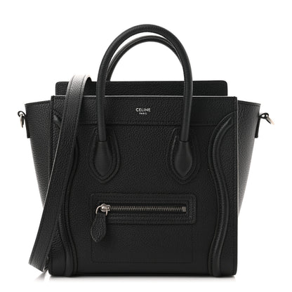 Celine Drummed Calfskin Nano Luggage Black 1 of 11
