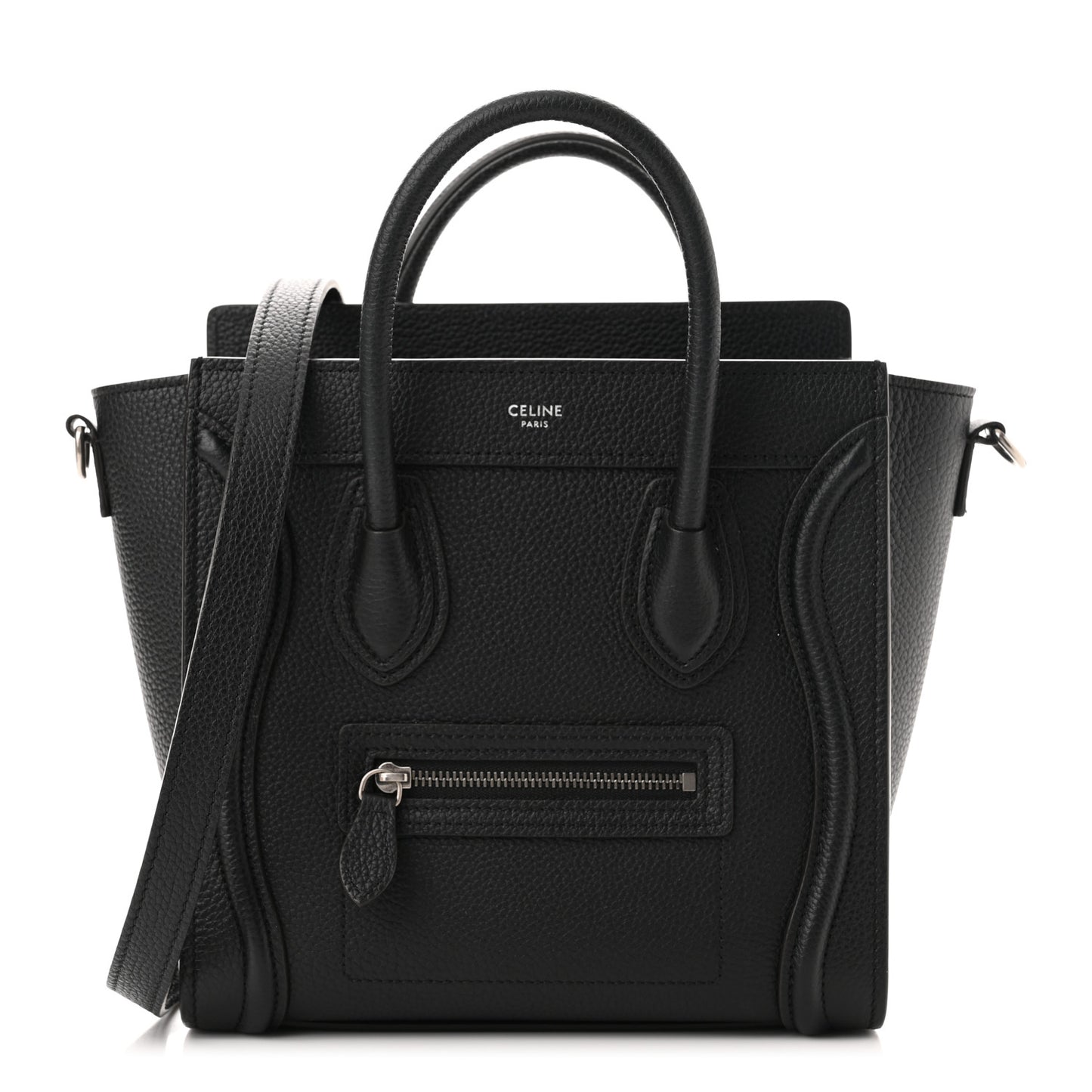 Drummed Calfskin Nano Luggage Black