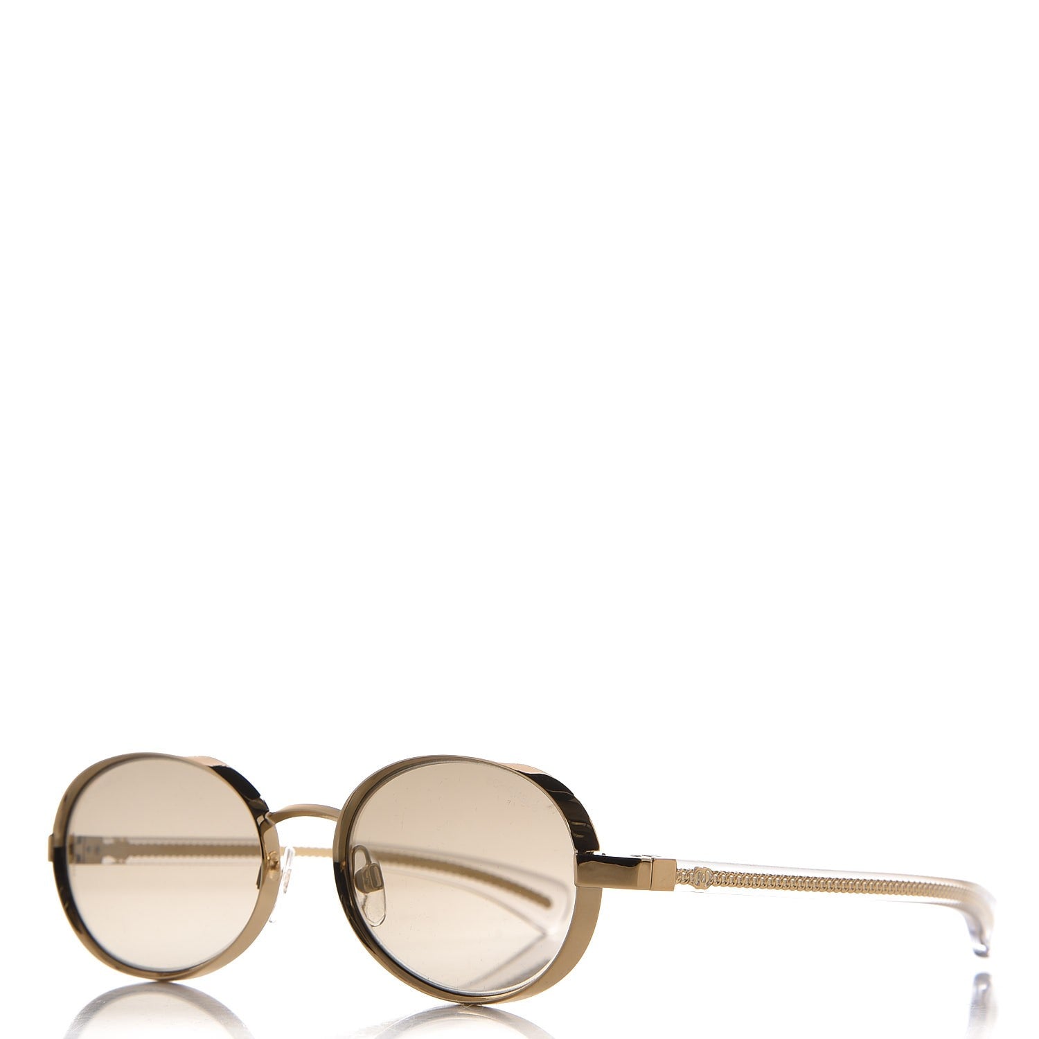 Chanel Signature Oval Sunglasses L7602 Gold 1 of 9