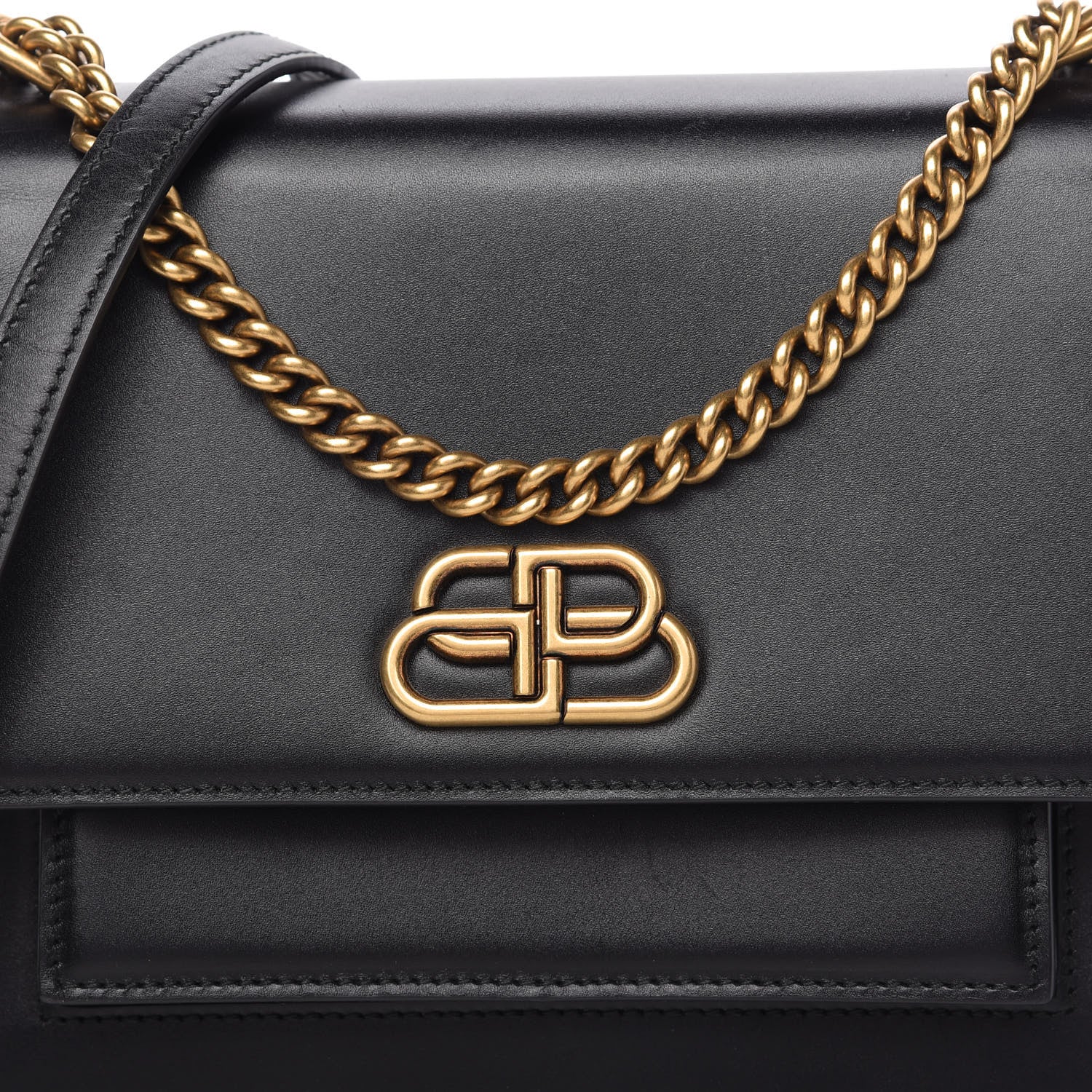 Balenciaga Box Calfskin S Sharp Chain Shoulder Bag Black 9 of 9