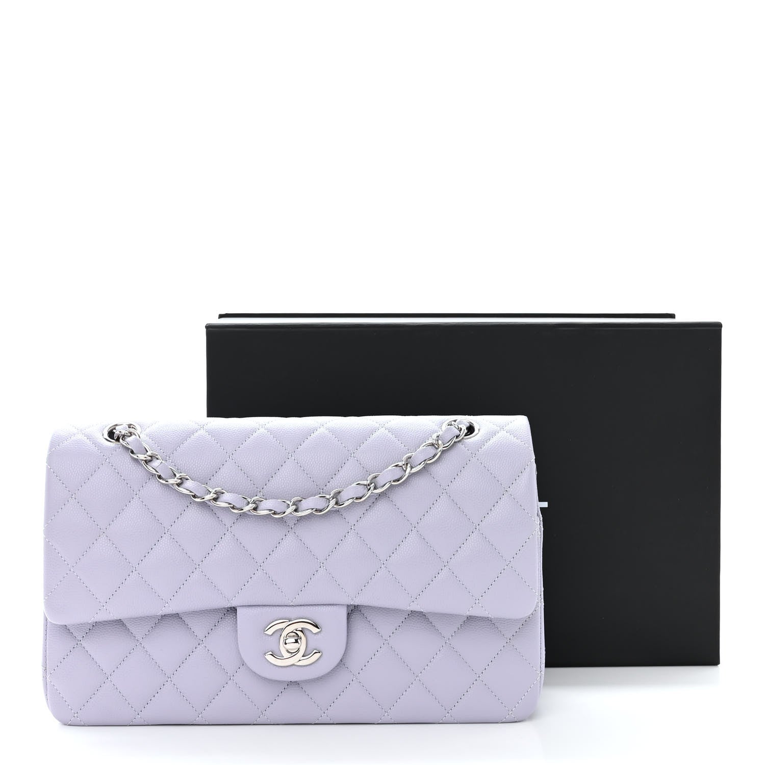 Chanel Caviar Quilted Medium Double Flap Light Purple 11 of 11